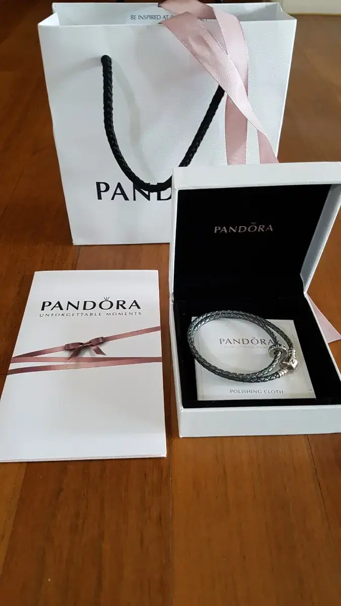 (정품) PANDORA double leather braecelet &참